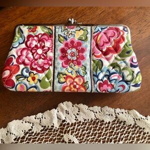 Vera Bradley “ Hope Garden” Double Kiss Lock Wallet